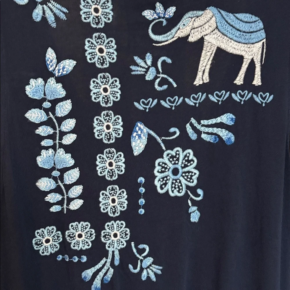 Johnny Was V-Neck Drawstring Knit Dress (Size M) - Picture 9 of 14